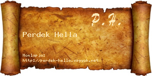 Perdek Hella névjegykártya